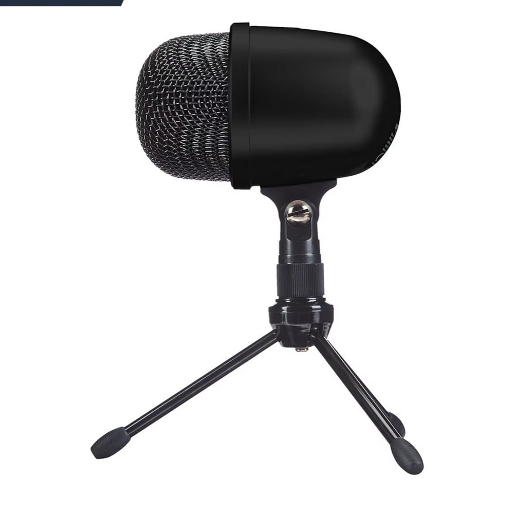 Black USB Microphone with Tripod Stand